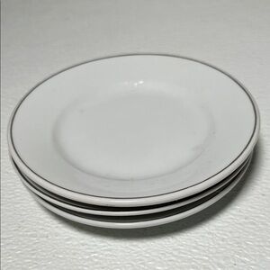 VINTAGE AMERICAN AIRLINES Amko 1st Class Silver Rim Bread Plate Set 3